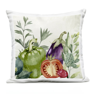 Organic Garden Vegetables Design by Kim Allen Outdoor Printed Pillow