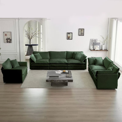 Canapé moderne, ensemble modulaire à assise très profonde 3 pièces pour salon, canapé surdimensionné, canapé 3 places, causeuse et canapé simple