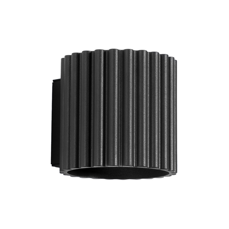 Aura Aluminium Flush Mounted Sconce, 10x12x10 cm, Black, 1 Light