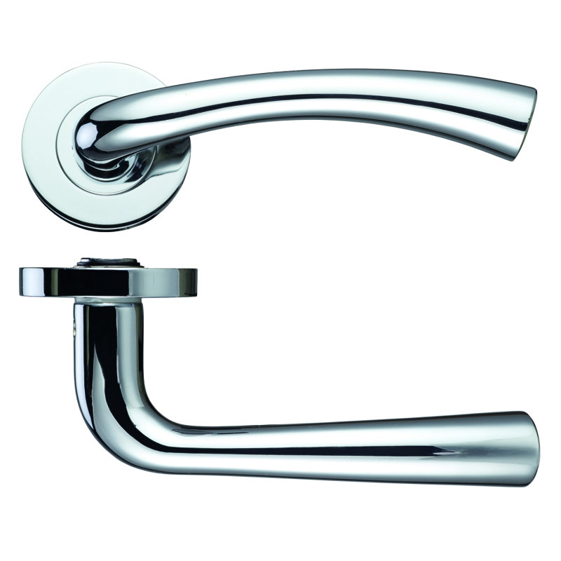 Florence Latch Door Handle, Polished Chrome