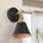 1- Light Black/ Brass Armed Wall Sconce