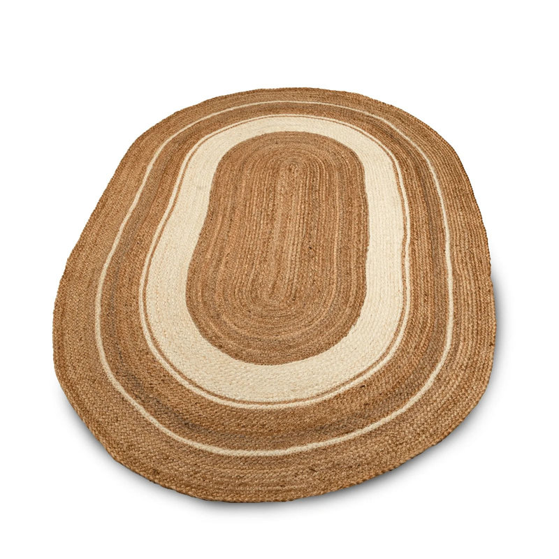 Hand Woven Oval Natural Jute Rug