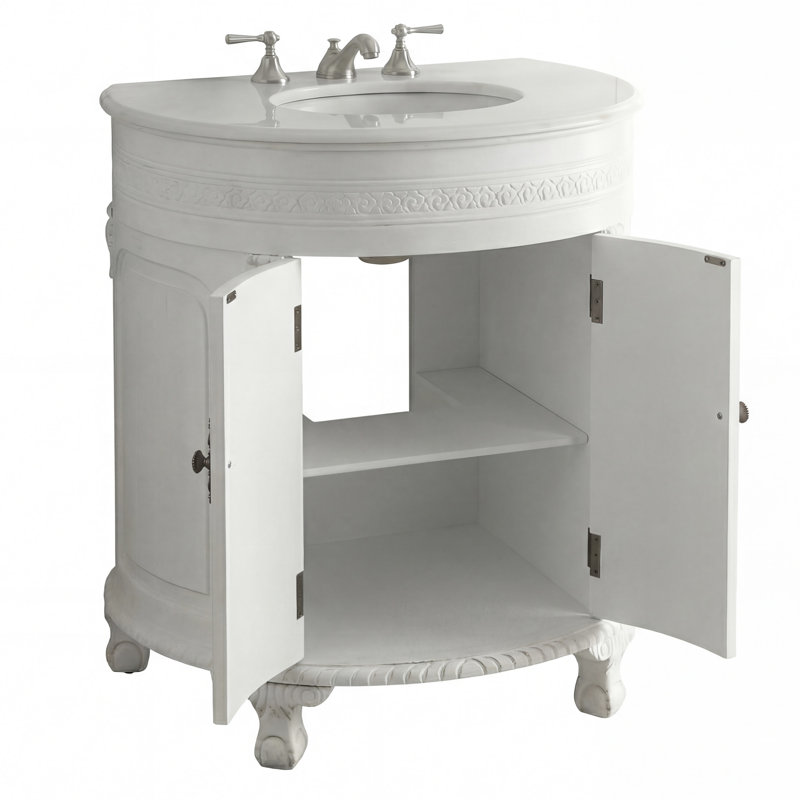 Meuble-lavabo 32 po blanc antique Versailles Collection , Blanc antique