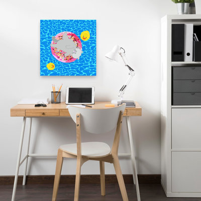 «Sleeping Cat Pool Float Contemporary Cat Duck», art mural