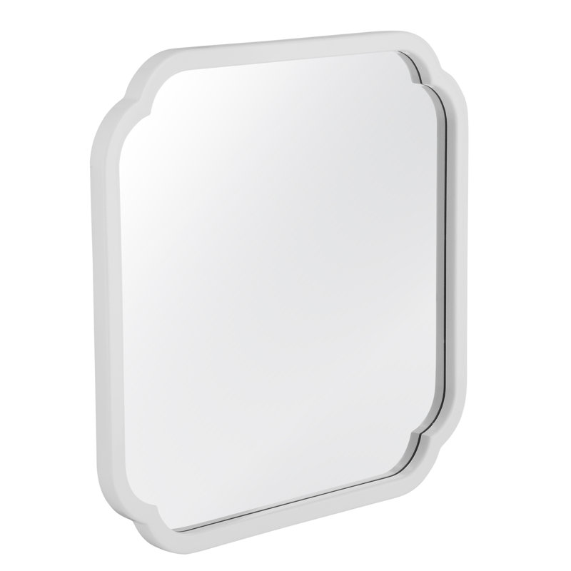 Baltic Wood Scalloped Wall Mirror, White
