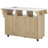 55.5" Fluted Kitchen Island with 2 Drop Leaf, Kitchen Storage Cart with Power Outlet, 4 Doors, Spice rack, Rolling Island Table with Faux Marble Top, Curved Edge for Kitchen, Dining Room,Natural-406403208
