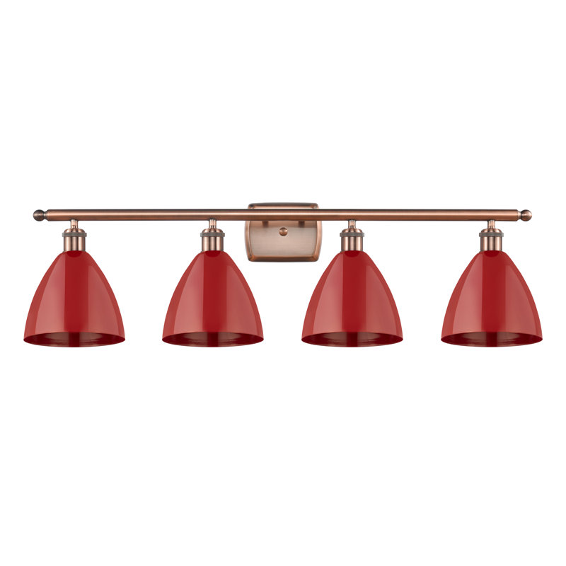 Amylee 4 - Light Dimmable Vanity Light, Antique Copper, Red