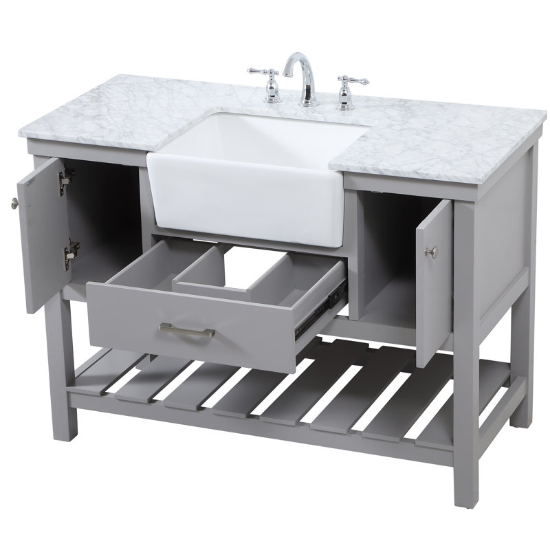 Ensemble de meuble-lavabo simple 48 po Pelaghia, Gris