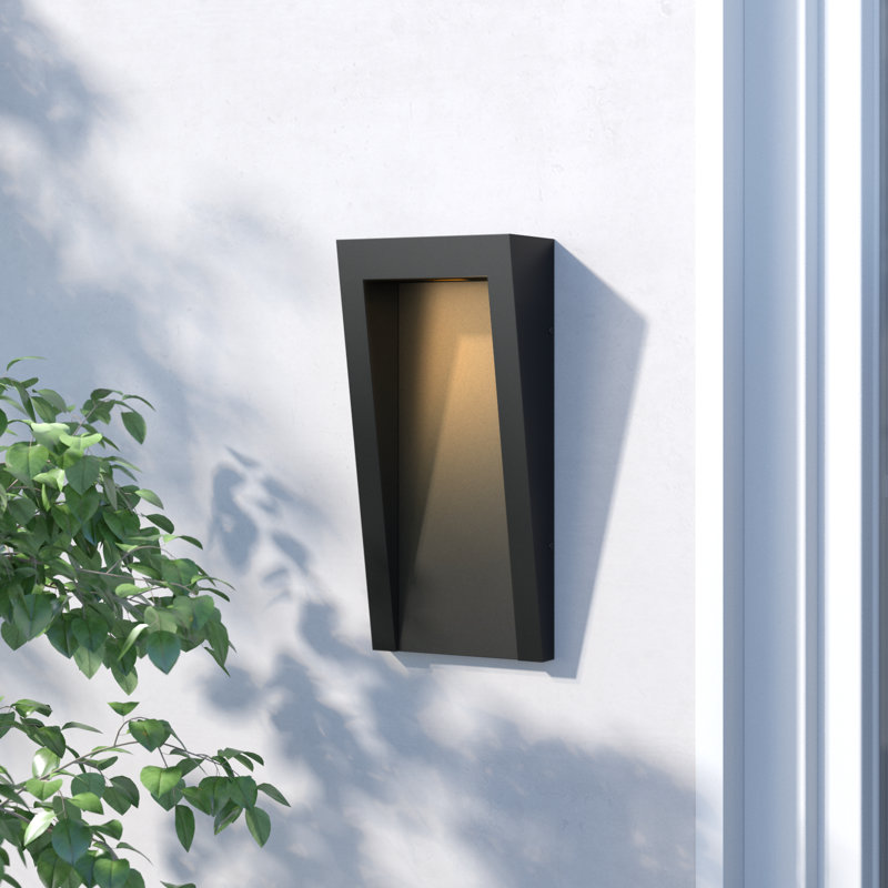 Taper 1 - Bulb 15" H LED Outdoor Flush Mount, Black