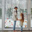 Snowy Winterland with Friends Christmas Window Decal