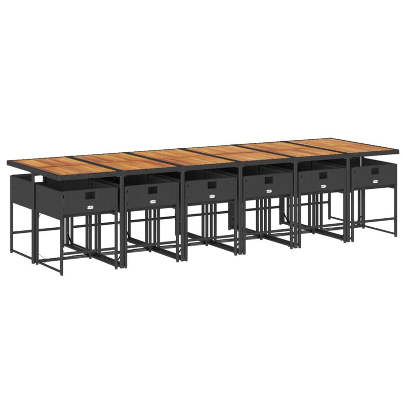  Garden Dining Set Black And Brown