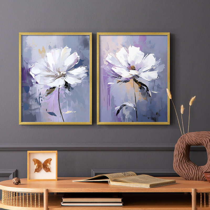 Série FLORAL CDxxxi - reproduction encadrée de qualité supérieure - prête à être accrochée - aucun clou requis - aucun clou requis