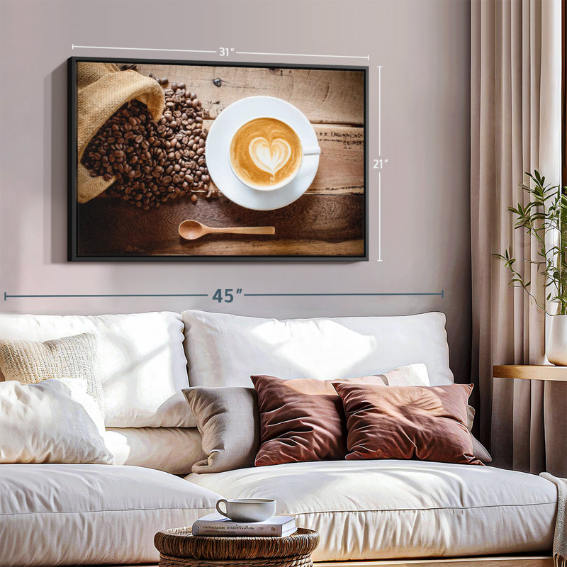 Art mural café au lait, H 21 po x l 31 po