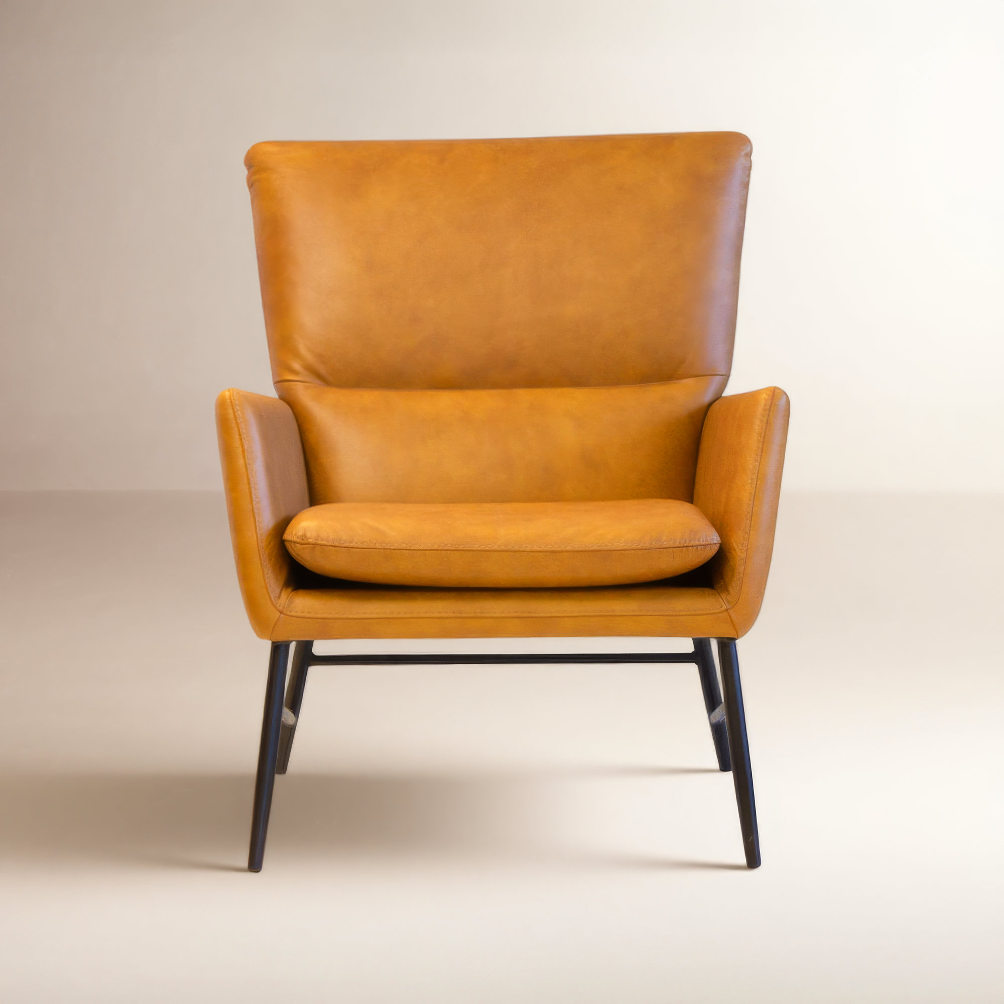 Pisces 29" Wide Lounge Chair, Brown Leather