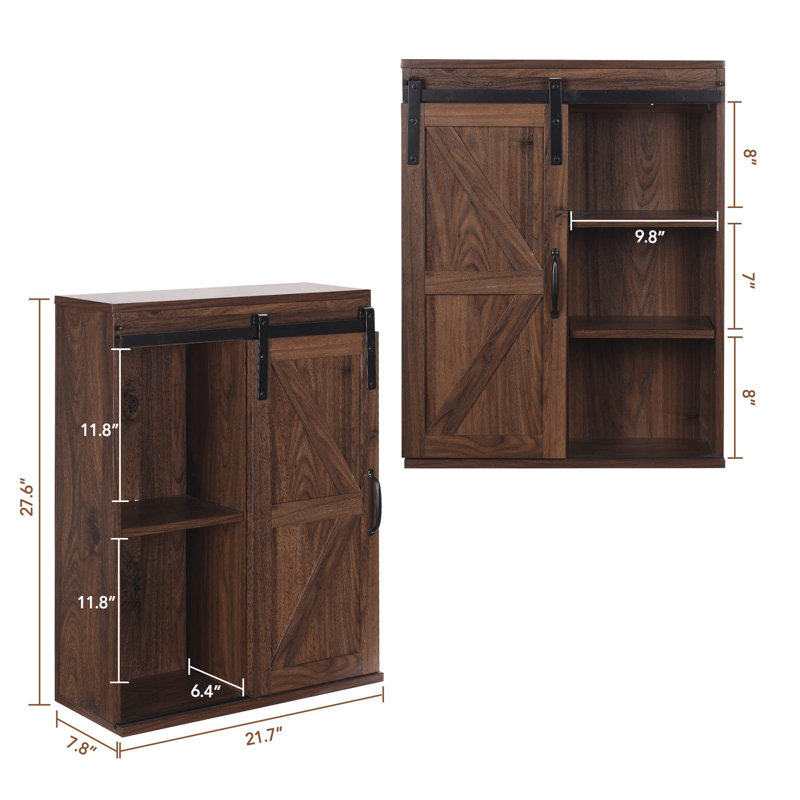 Armoire de salle de bain murale Breene, Noyer