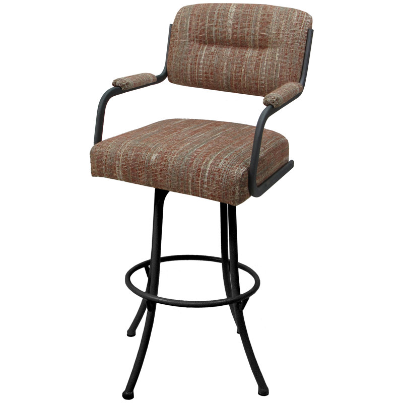 Huba Swivel Counter Stool, Grey, Brown, Bar Stool (30” Seat Height)