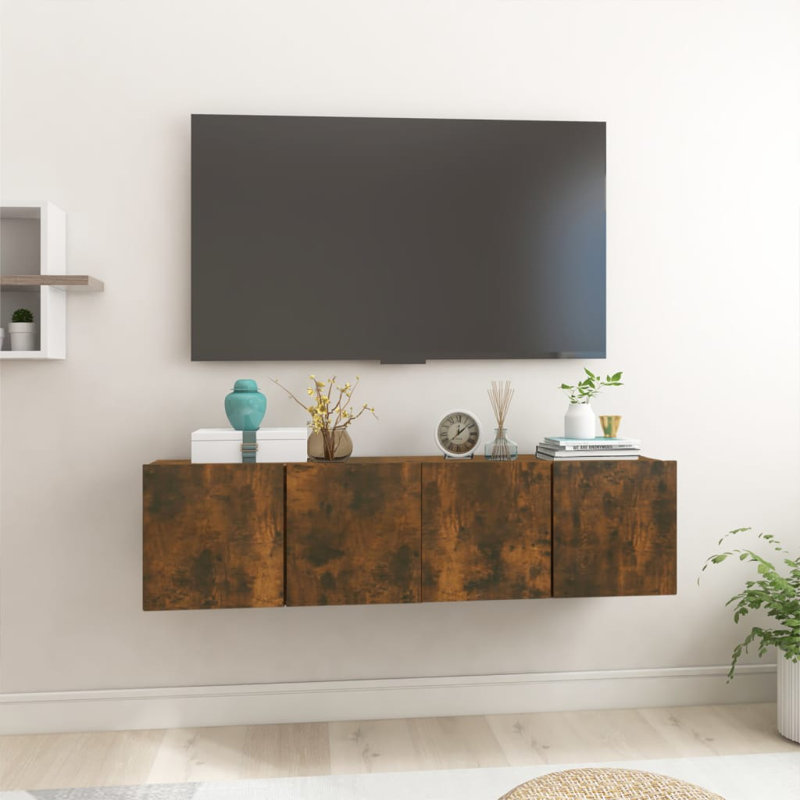 Kadaja Unfinished Floating TV Stand for TVs up to 58", Oak