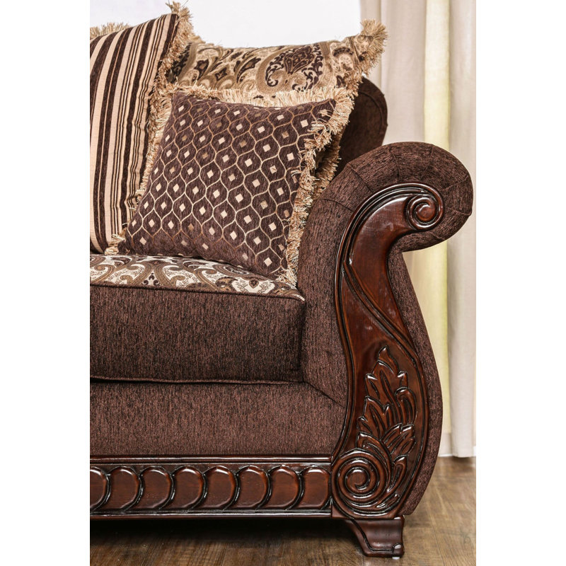 Aarn Upholstered 94'' Sofa, Brown
