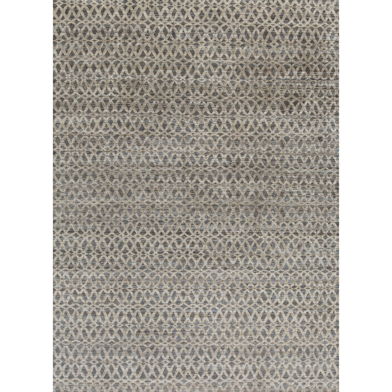 Wool Abstract Area Rug in Ivory/Dark Gray