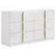 Ensemble de chambre avec grand lit 4 pièces Miyoka Gris et blanc ultrabrillant-1820405075-1820405076