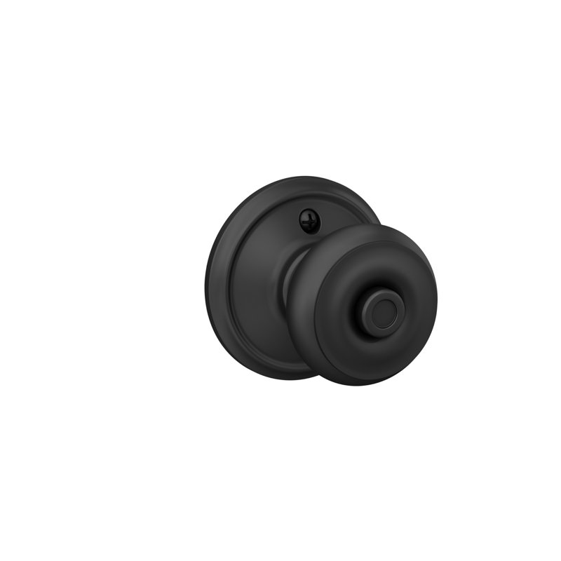 Georgian Privacy Knob Bed and Bath Lock, Matte Black