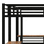 Lit mezzanine simple en métal en forme de L, structure de lit mezzanine simple avec deux bureaux intégrés en dessous pour les enfants, les adolescents et les garçons