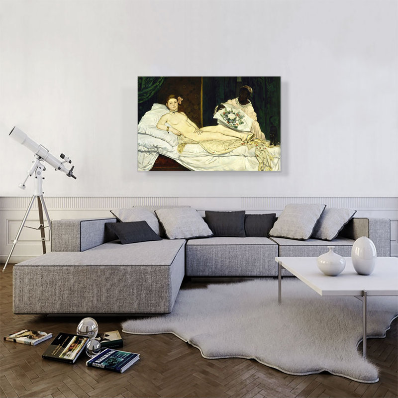 «Olympia 1863» par Edward Manet, reproduction d'art sur toile tendue, H 26 po x l 40 po x P 0,75 po