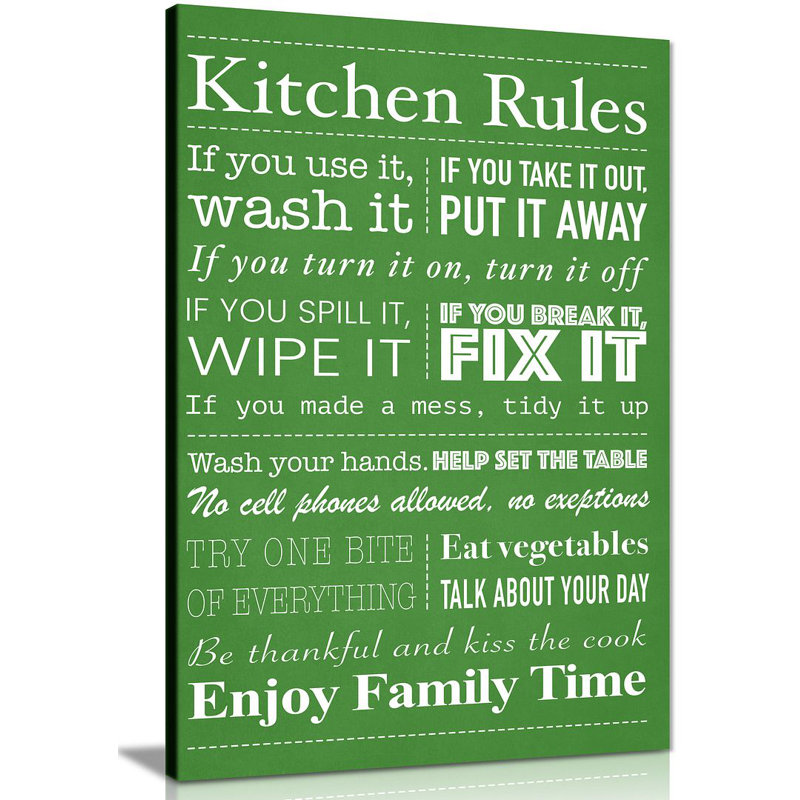 Kitchen Rules - Wrapped Canvas Print, 61cm H x 41cm W