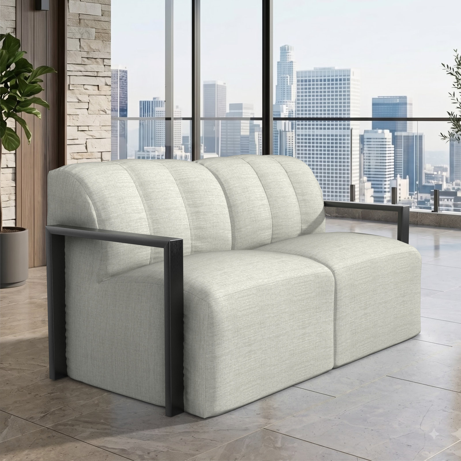 Rosalie 62" Sunbrella® Patio Loveseat, Sunbrella® Canvas Granite