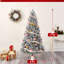 Arbre de Noël artificiel vert enneigé 7 pi avec 1200 pointes de branches réalistes, arbre de Noël avec aiguilles en PVC et en polyéthylène, branches articulées et support en métal robuste, décoration de Noël moelleuse pour la fête au bureau à domicile-1877298617