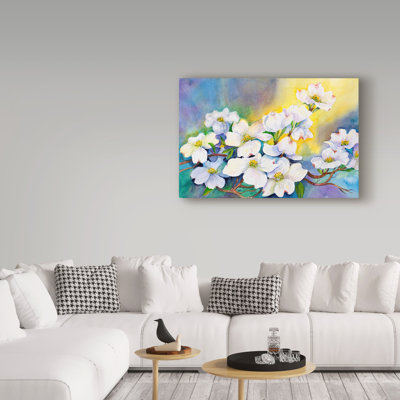 'Branch of Dogwood' Acrylic Painting Print on Wrapped Canvas