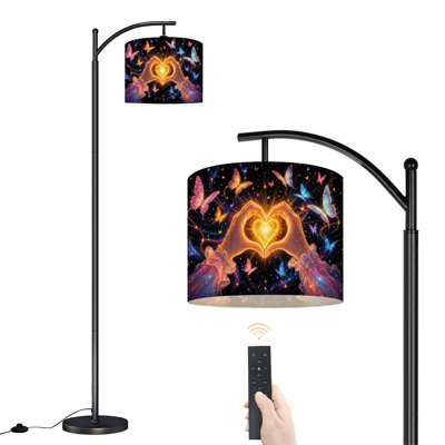 Lampe sur pied PeeNoke Arc Butterflies Vibrant Heart Stars Cosmic Colours
