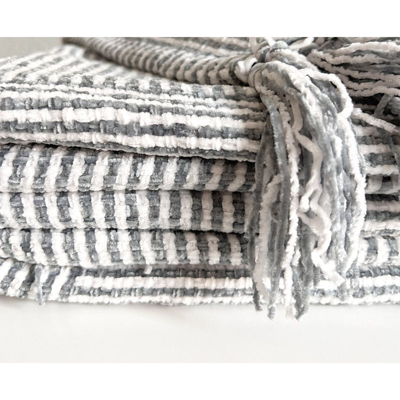  Jeté douillet en chenille, Gris