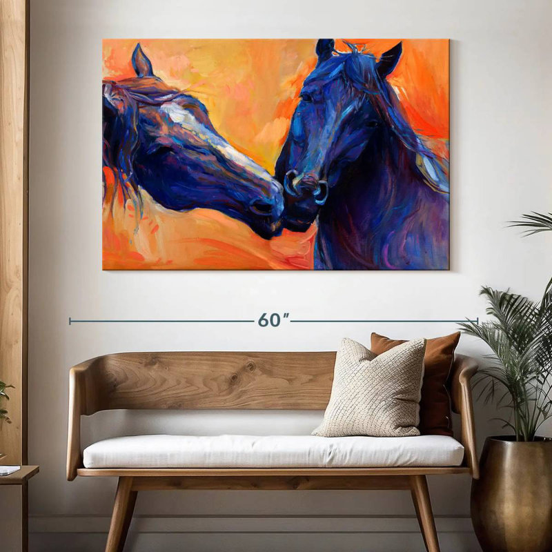 Brampt Blue Horses, 34" H x 51" W