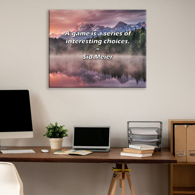Artsy Quote "A game is a series of interesting choices." By Sid Meier Gallery Wrapped Canvas