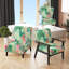 Chaise rembourrée avec accoudoirs abstraits géométriques Green and Gold Rhythmic Waters III