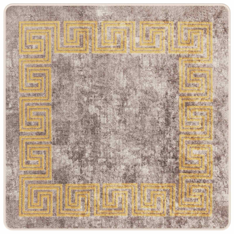 Area Rug, Grey, Square 100cm