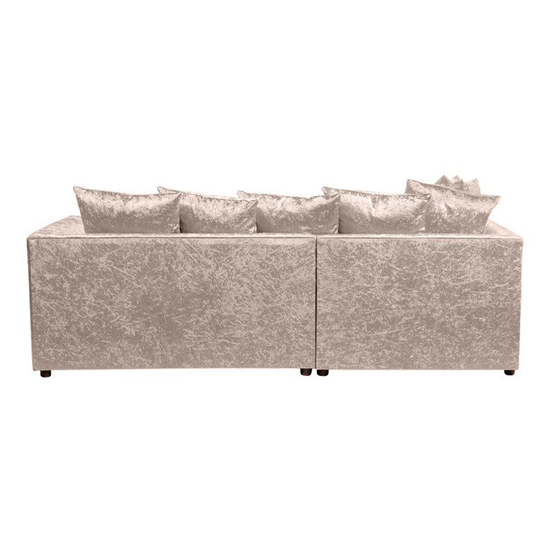 Romelia 3 Seater Velvet Sofa & Chaise, Left Hand Facing, Mink