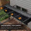 Pergola en métal 10 pi avec toile, bois-94286577-94286578