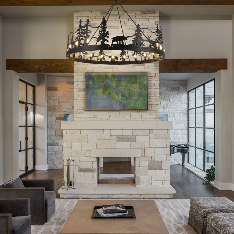 Black Farmhouse Wagon Wheel Chandelier, 20-Light Rustic Island Light, Western Dinning Living Room Entryway Pendant Light