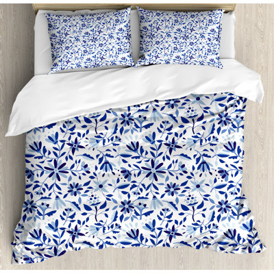 Indigo Traditional Floral Duvet Cover