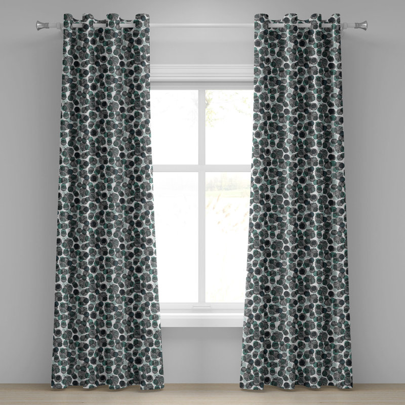 Rideau 2 panneaux à œillets East Urban Home, 50 po, vert ardoise bleu, L 50 po x L 108 po