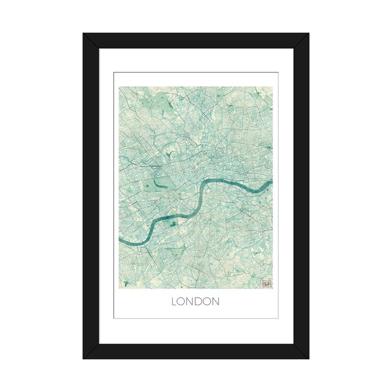 « paris rétro blue urban blueprint map », reproduction d’impression sur toile, H 24 po x l 16 po x P 1 po, Blanc