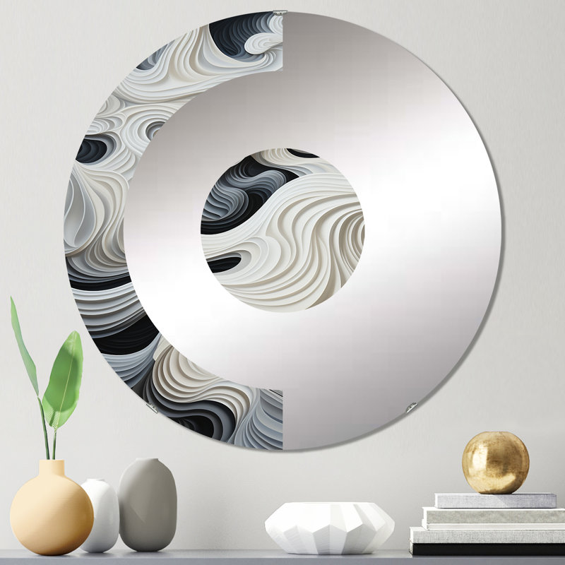 Bralynne - Miroir mural demi-cercle, 31,4 po x 31,4 po