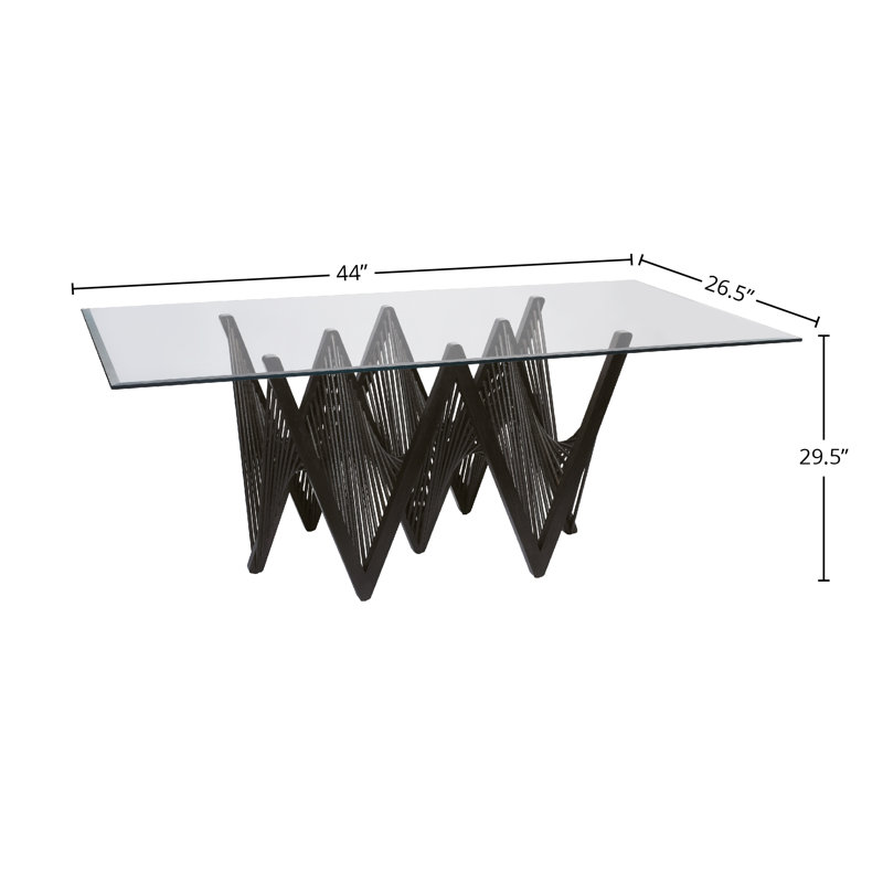 Geo 44" Lauan Wood Dining Base (No Glass), Dark Brown