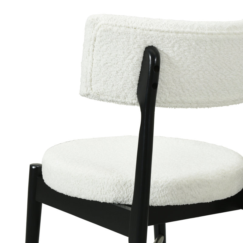 Chaise rembourrée Boucle, Noir