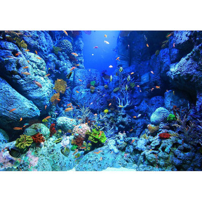Adhésif mural bleu sous-marin à peindre Sealifes