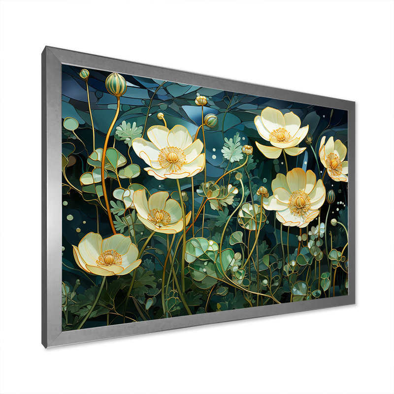 Décoration murale méticuleusement détaillée Buttercups I - Bouton d'or, Cadre photo argenté, H 24 po x l 32 po x P 1 po