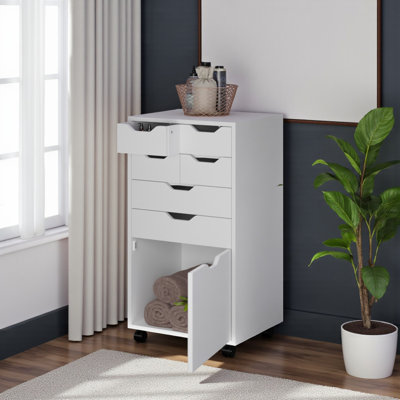 Peres Bins & Drawers Multi-Storage Tall Mobile Cabinet