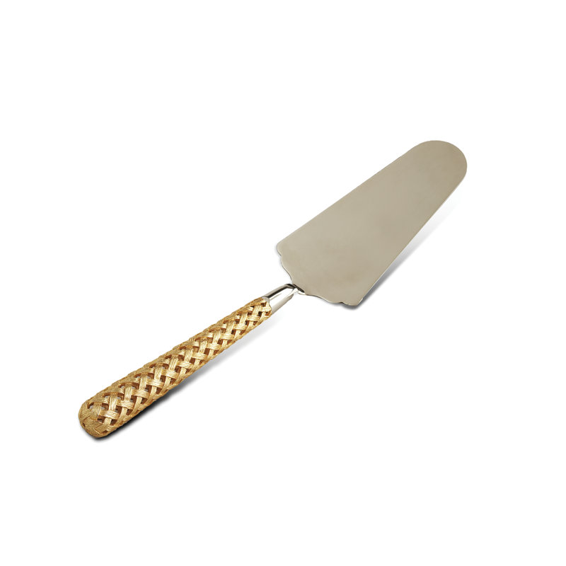 Gold Hollow Braid Cake Server